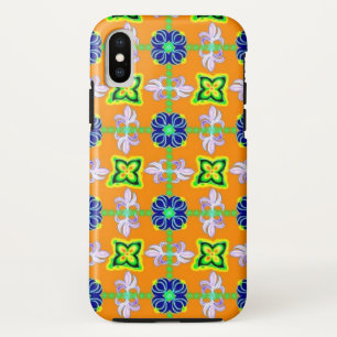 Retro lily and Daisies on yellow iPhone XS Case