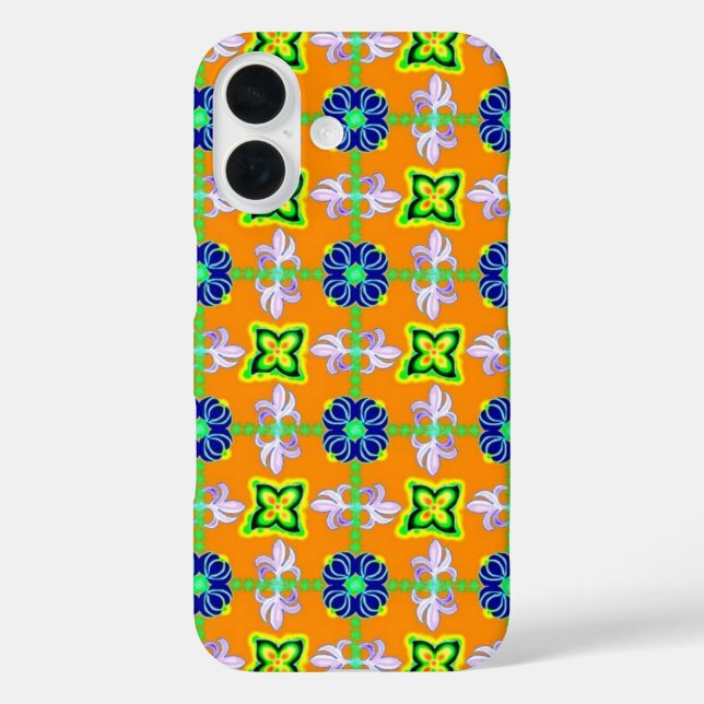 Retro lily and Daisies on yellow Case-Mate iPhone Case (Back)