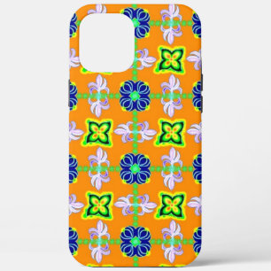 Retro lily and Daisies on yellow iPhone 12 Pro Max Case