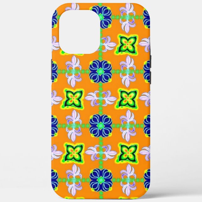 Retro lily and Daisies on yellow Case-Mate iPhone Case (Back)