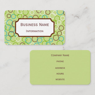 Retro Lime Circles Business Card