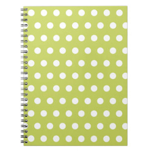Retro Lime Polka Dot School Notebook Journal Gift