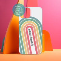 Retro Line Arch Pastel Rainbow Colours Script Name
