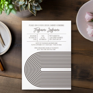 Retro Line Art Bridal Shower Party Champagne Colou Invitation