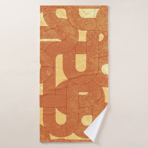 Retro lines. Abstract hand drawn grunge illustrati Bath Towel