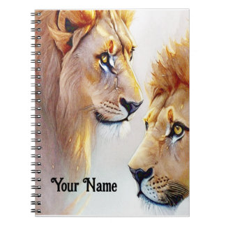Retro Lions Art - Classic Wildlife Wall Art Notebook