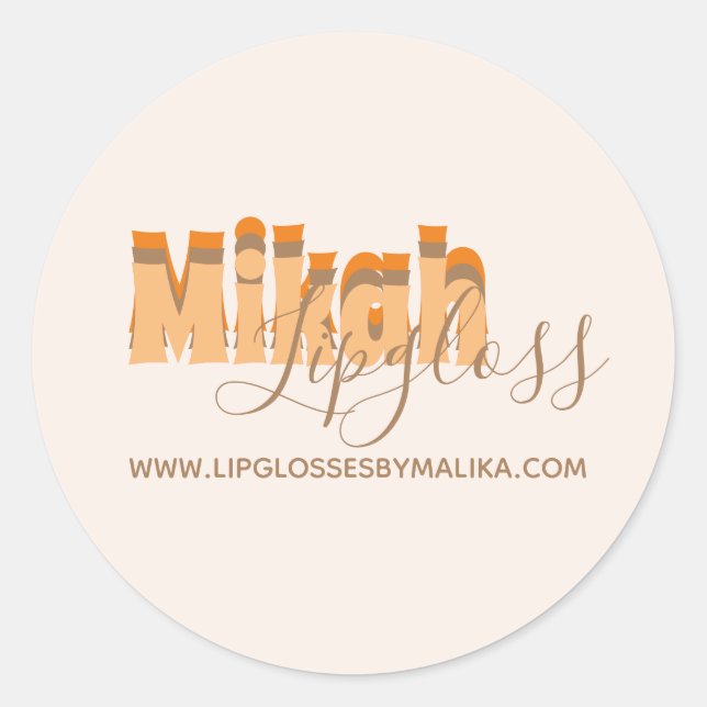 Retro Lipgloss Business Owner Name Sticker (Front)