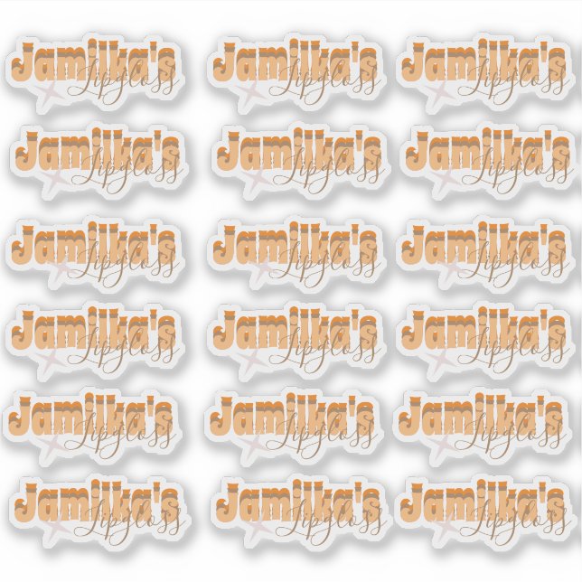 Retro Lipgloss Lip Imprint Logo Business Sticker (Front)