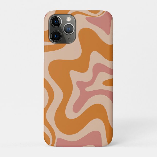 Retro Liquid Swirl Abstract Pattern Orange Pink Case-Mate iPhone Case (Back)