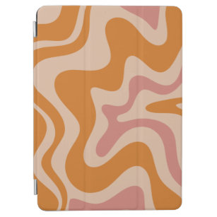 Retro Liquid Swirl Abstract Pattern Orange Pink iPad Air Cover