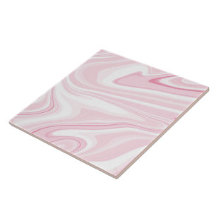 Retro Liquid Swirl Pink Painting Aesthetic Tile