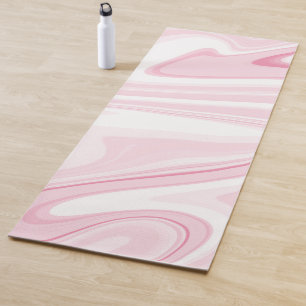 Retro Liquid Swirl Pink Painting Aesthetic Yoga Mat