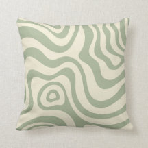 Retro Liquid Swirl Sage Green
