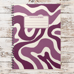 Retro Liquid Swirls Vintage Abstract Composition Notebook
