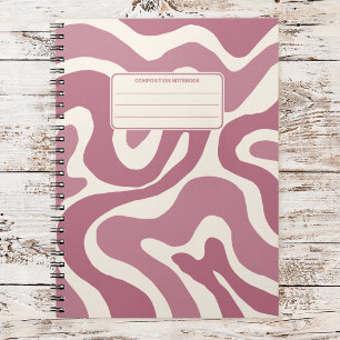 Retro Liquid Swirls Vintage Abstract Composition Notebook