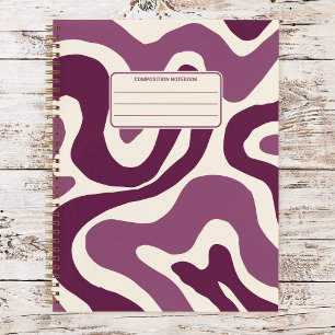 Retro Liquid Swirls Vintage Abstract Composition Notebook