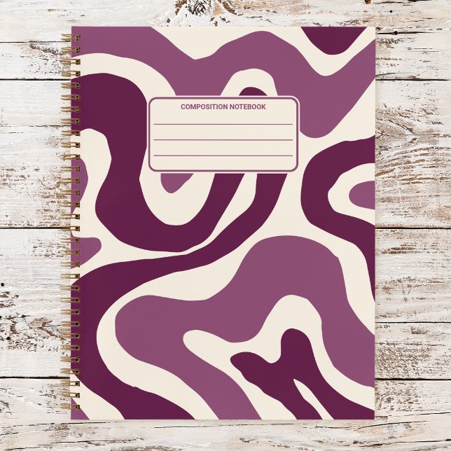 Retro Liquid Swirls Vintage Abstract Composition Notebook (Creator Uploaded)