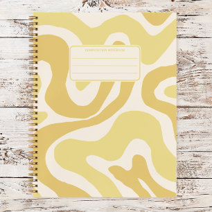 Retro Liquid Swirls Vintage Abstract Composition Notebook