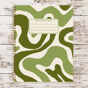 Retro Liquid Swirls Vintage Abstract Composition Notebook