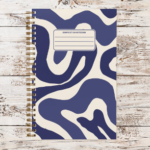 Retro Liquid Swirls Vintage Abstract Composition Notebook