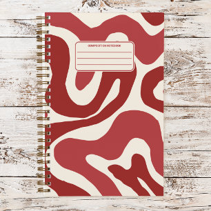 Retro Liquid Swirls Vintage Abstract Composition Notebook