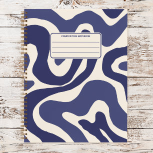 Retro Liquid Swirls Vintage Abstract Composition Notebook