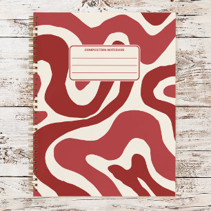 Retro Liquid Swirls Vintage Abstract Composition Notebook