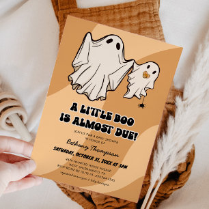 Retro Little Boo Baby Shower Invitation