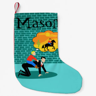 Retro Little Cowboy Christmas Stocking