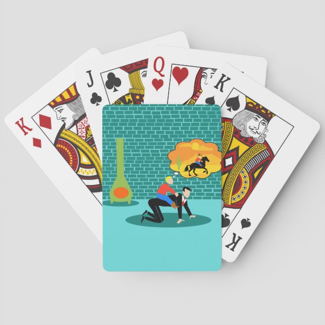 Retro Little Cowboy Playing Cards (Back)