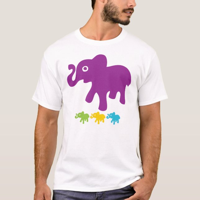 Retro Little Elephants T-Shirt (Front)