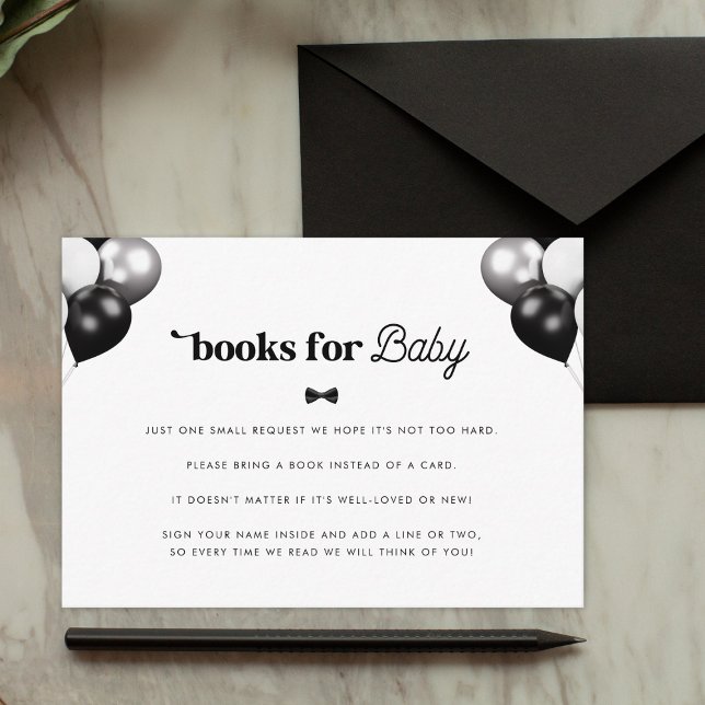 Retro Little Gentleman Boy Books for Baby Shower Enclosure Card (Creator Uploaded)