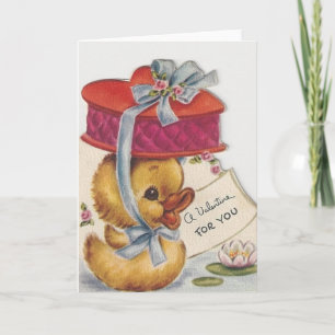 Retro Little Peep With Chocolate Valentine Holiday Card