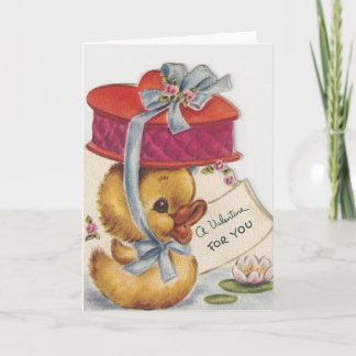 Retro Little Peep With Chocolate Valentine Holiday Card