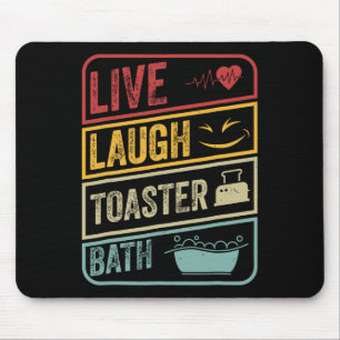 Retro Live Laugh Toaster Bath Skeleton Funny Hallo Mouse Mat