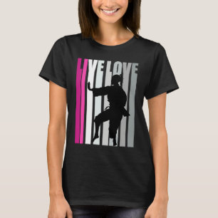 Retro Live Love Karate Silhouette Colorful Colors  T-Shirt