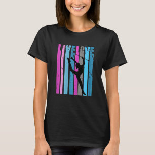 Retro Live Love Rhythmic Gymnastics Silhouette Col T-Shirt