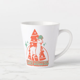 Retro Llama Alpaca Christmas Animal Character Latte Mug
