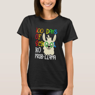 Retro Llama & Alpaca Lovers Cute 100 Days Of Schoo T-Shirt