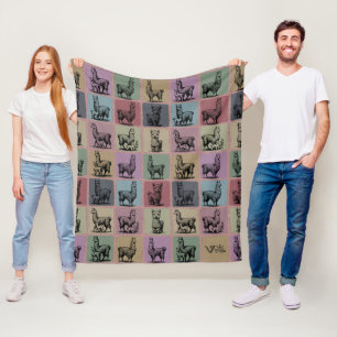 Retro Llama Blanket Cosy Alpaca Animal for Gift