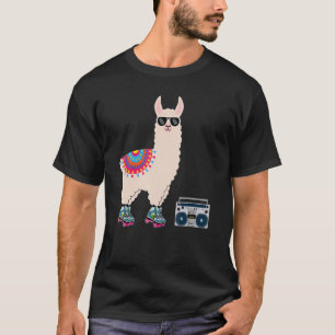 Retro Llama Roller Skate Derby 70s 80s Vacation Tr T-Shirt