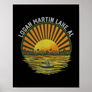 Retro Logan Martin Lake AL Vintage Alabama Summer  Poster