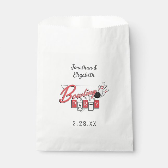 Retro Logo Bowling Party Favour Bags (Front)