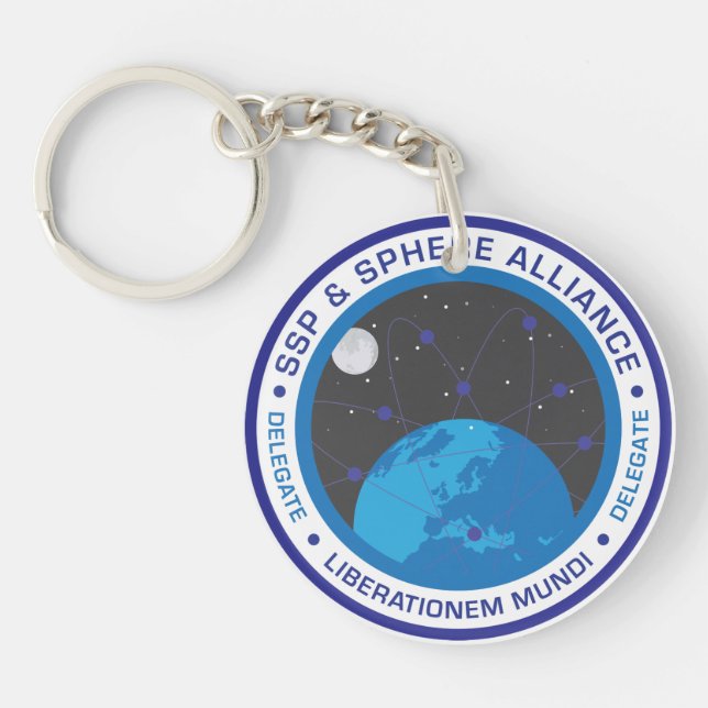 Retro Logo Circular Keychain (Front)