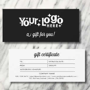 Retro Logo Minimalist Black White Gift Certificate