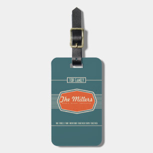 Retro Logo Personalised Family Luggage Tag