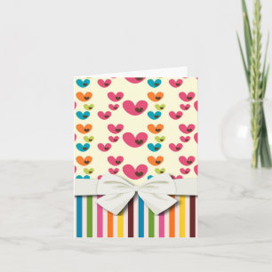 retro lolly valentine love hearts and stripes holiday card