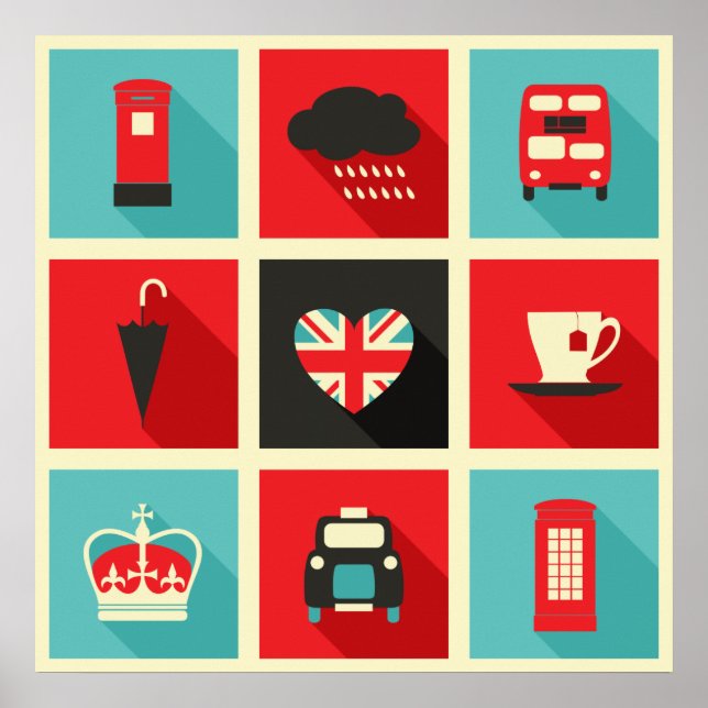 Retro London Collage Poster (Front)