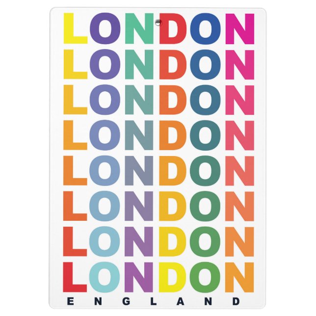 Retro London England poster Clipboard (Back)