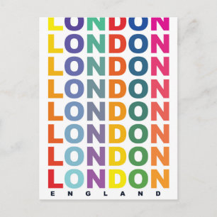 Retro London England poster Postcard